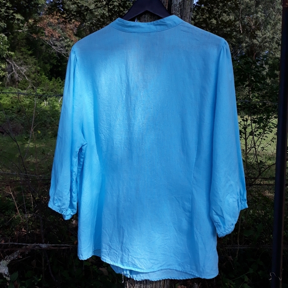 Long sleeve linen blouse - Picture 2 of 7